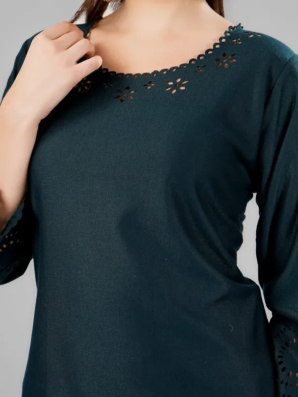 Green_Pure_Wool_Kurta_Sets_For_Women