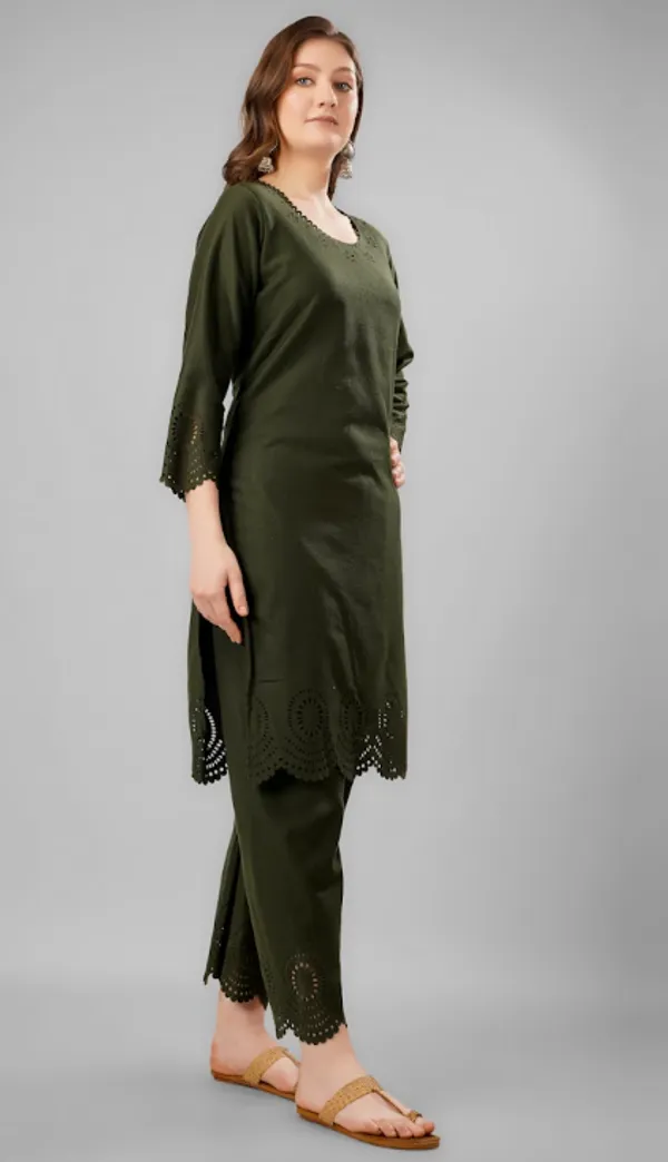 Mehndi_Pure_Rayon_Kurta_Sets_For_Women