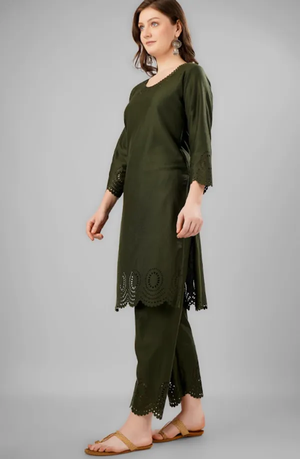 Mehndi_Pure_Rayon_Kurta_Sets_For_Women