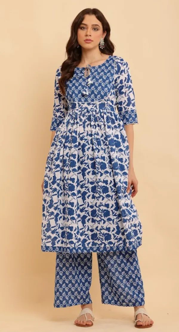 Blue_Pure_Cotton_Kurta_Sets_For_Women