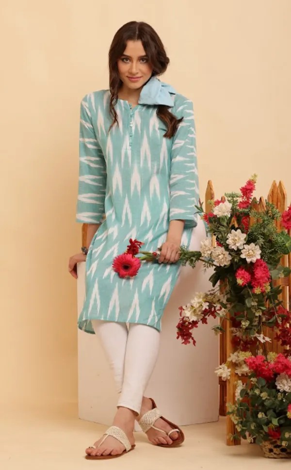 Sky_Blue_Cotton_Kurtas_For_Women
