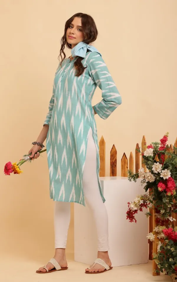 Sky_Blue_Cotton_Kurtas_For_Women