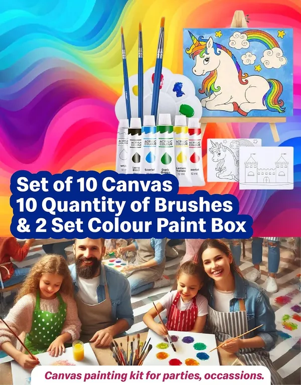 Multicolour_Canvas_Painting_Kit_Set_Of_10_Pre-Outlined_Canvases_With_Brush_&_Paint_For_Kids,_Adults,_And_Couples_(Canvas_Set-10,_10_Brush,_2_Paint_Box)
