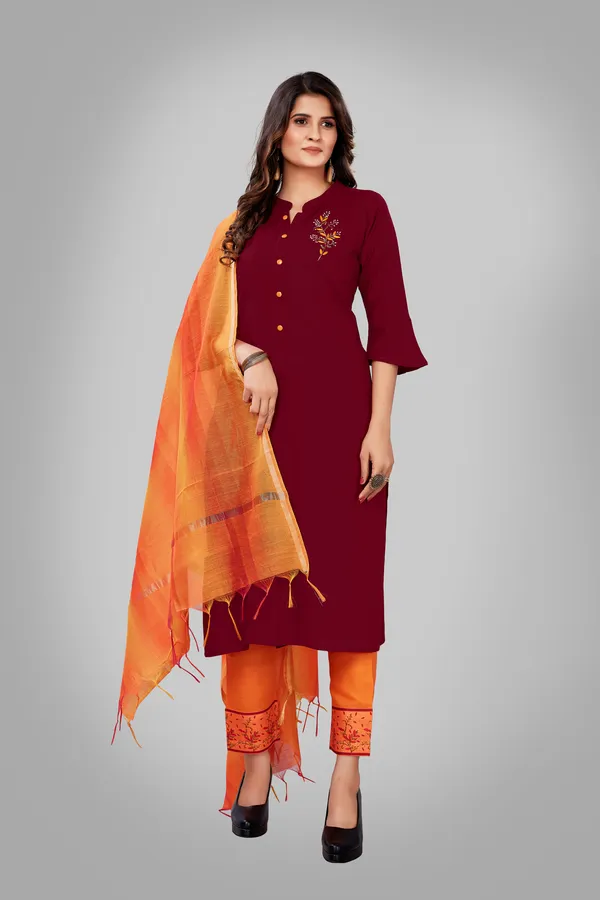 Ethnic_Wear_Rayon_Kurti_Pant_Dupatta_Set__Grace_in_Every_Thread