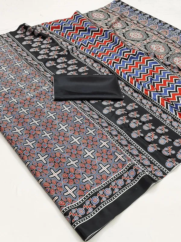 Multicolor_Jimmy_Choo_Saree_With_Unstitched_Blouse_For_Women