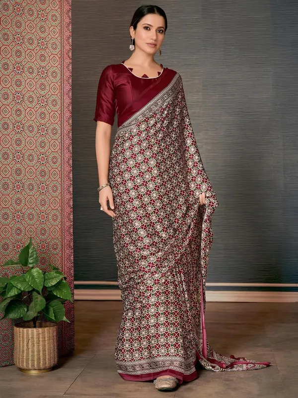 Multicolor_Jimmy_Choo_Saree_With_Unstitched_Blouse_For_Women