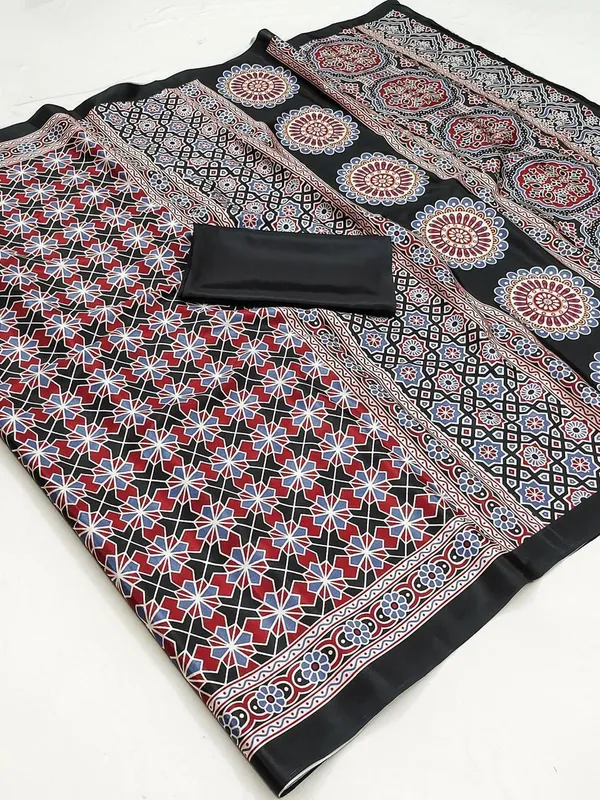 Multicolor_Jimmy_Choo_Saree_With_Unstitched_Blouse_For_Women