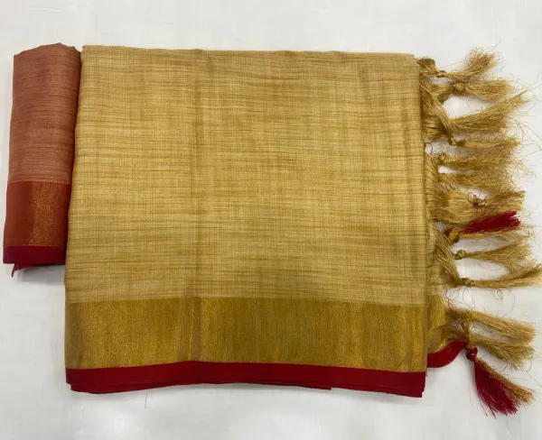 Beige_Linen_Saree_With_Unstitched_Blouse_For_Women