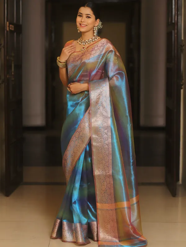 Multicolor_Banarasi_Tissue_Silk_Saree_In_Two_Toned_Shaded_Saree_For_Women