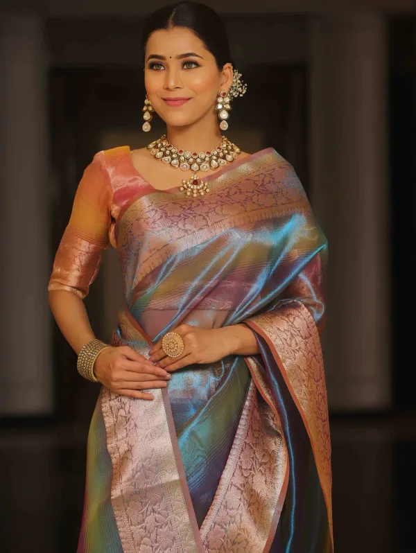 Multicolor_Banarasi_Tissue_Silk_Saree_In_Two_Toned_Shaded_Saree_For_Women