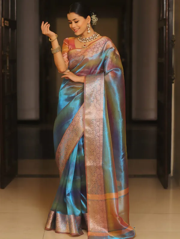 Multicolor_Banarasi_Tissue_Silk_Saree_In_Two_Toned_Shaded_Saree_For_Women