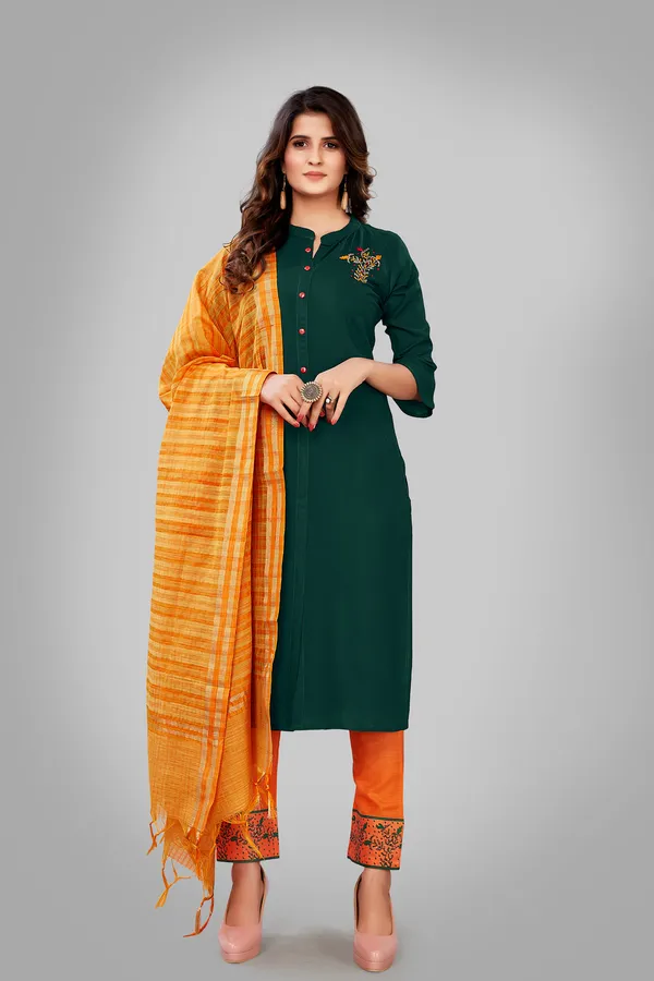 Rayon_Women's_Kurti_Pant_with_Dupatta_Set__Ethnic_Elegance