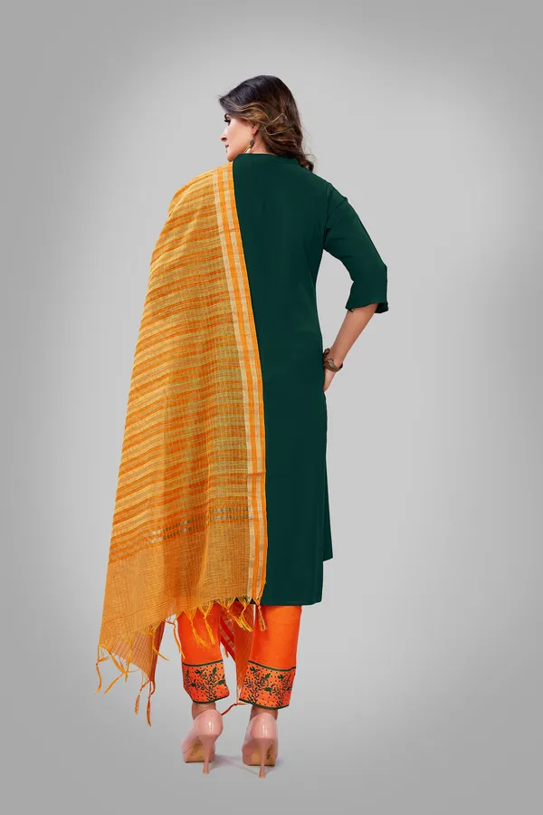 Rayon_Women's_Kurti_Pant_with_Dupatta_Set__Ethnic_Elegance