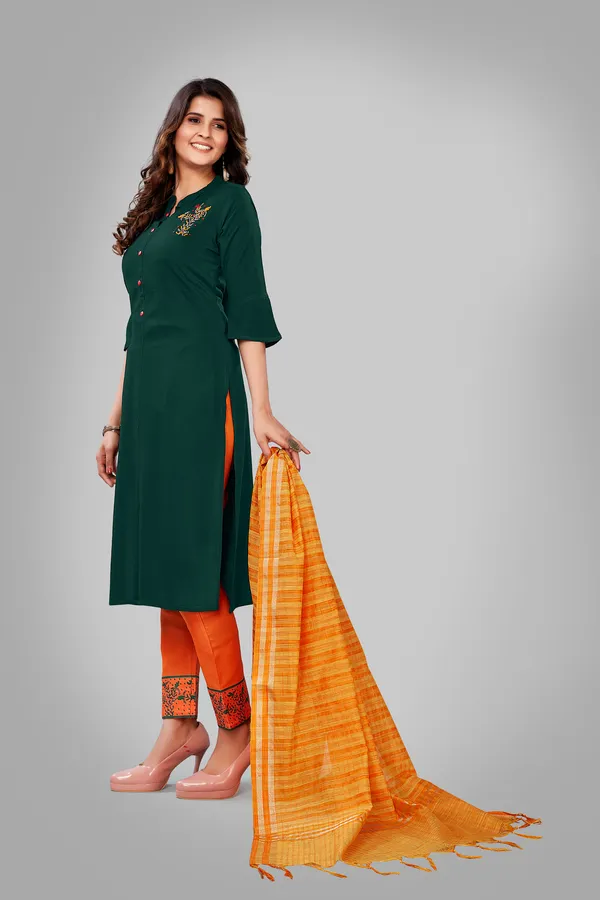 Rayon_Women's_Kurti_Pant_with_Dupatta_Set__Ethnic_Elegance