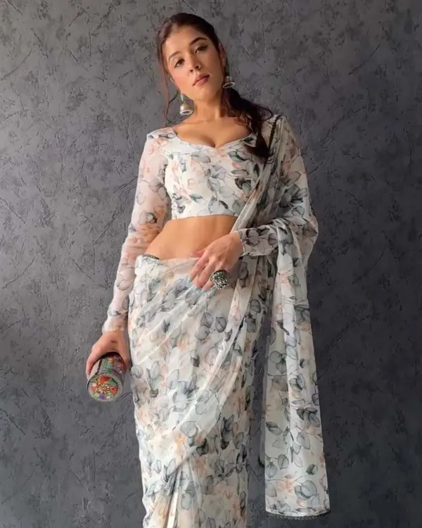 Navy_Blue_Georgette_Saree_With_Unstitched_Blouse_For_Women