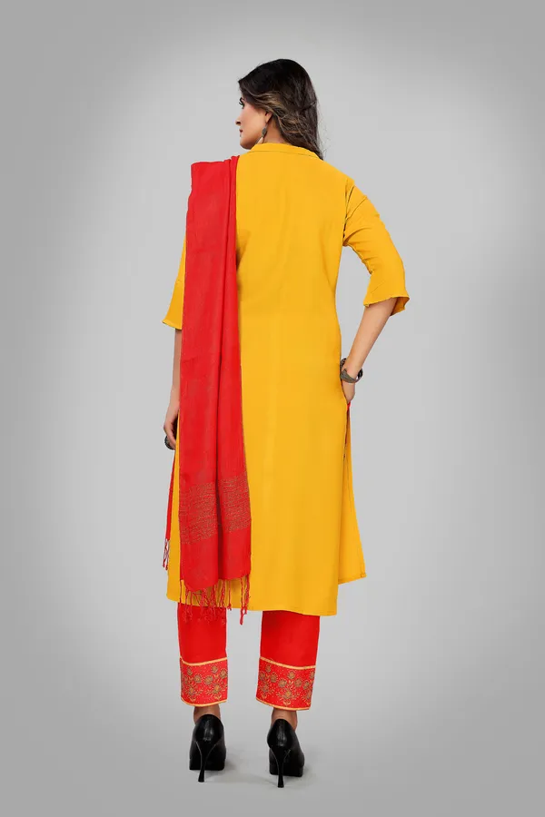 3-Piece_Rayon_Kurti_Set_with_Pants_and_Dupatta__Elegant_Ethnic_Outfit