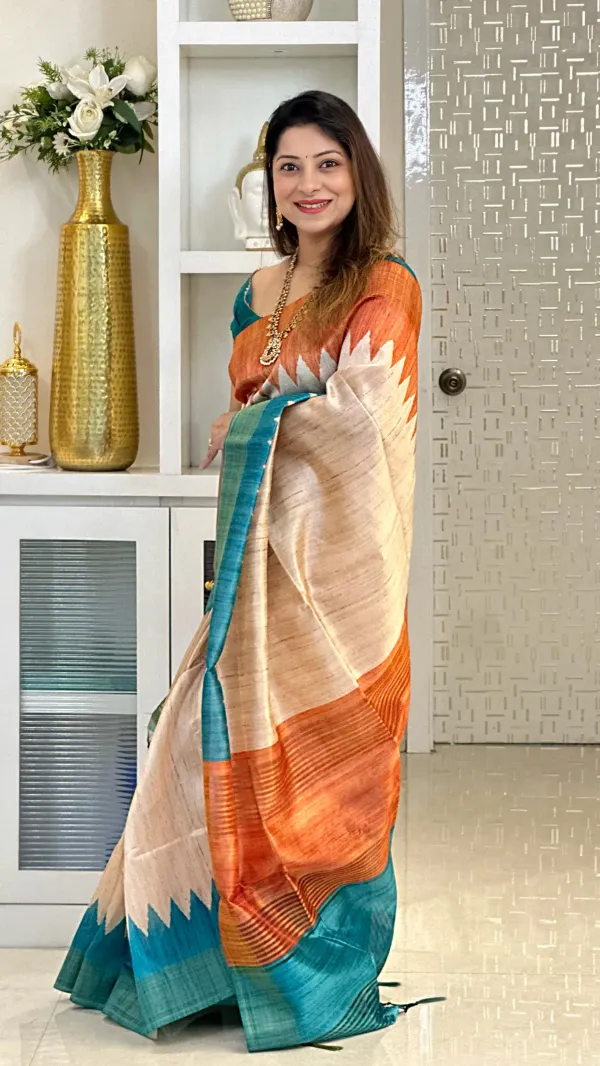 Mustard_Soft_Tussar_Silk_Saree_For_Women