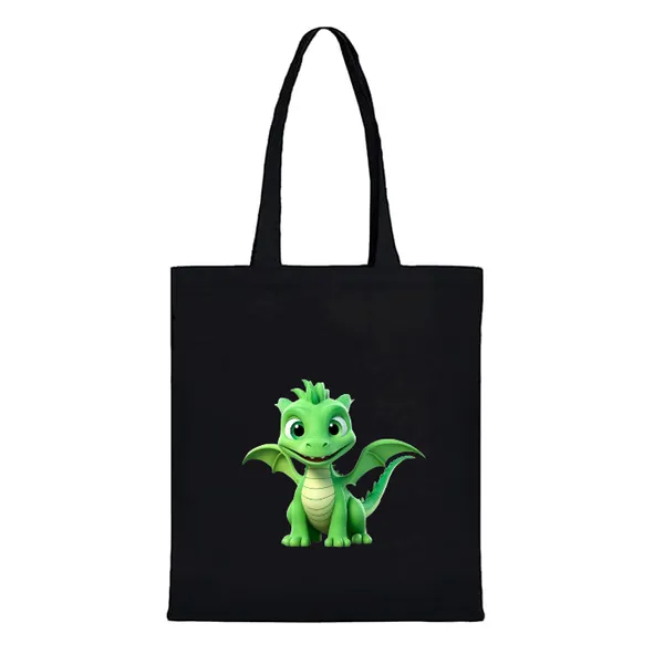 Black_Canvas_Tote_Bag_With_Dinosaur_Print