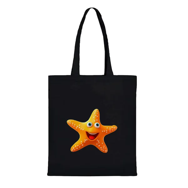 Black_Canvas_Tote_Bag_With_Starfish_Print