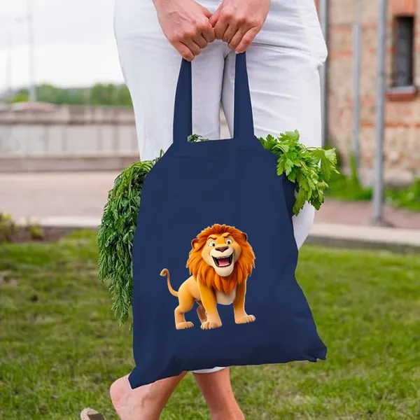 Blue_Canvas_Tote_Bag_With_Lion_Print