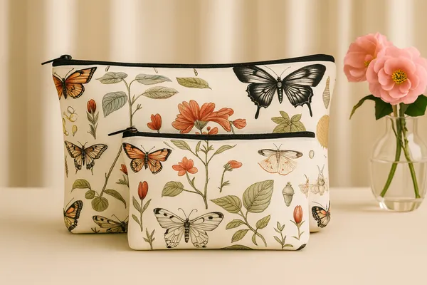 Botanical_Butterfly_Print_Cosmetic_Bags_Set,_2_Pieces,_Cream_Canvas_with_Floral_Pattern,_Large_24x19cm_and_Small_18x13cm_Pouches,_Vintage_Nature_Theme