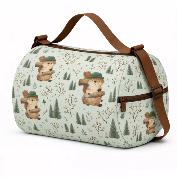 Duffel_Bag_with_Woodland_Beaver_Pattern