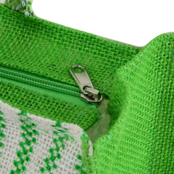 Durga_Printed_Jute_Bag_Green_Colour