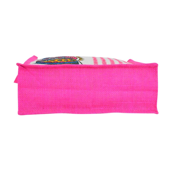 Durga_Printed_Jute_Bag_Pink_Colour