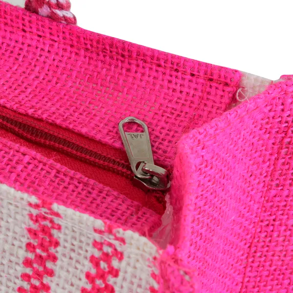 Durga_Printed_Jute_Bag_Pink_Colour