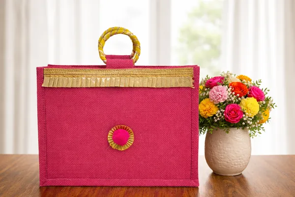 Festive_Jute_Gift_Bag_–_Pink_with_Gold_Detailing_(Pack_of_2)