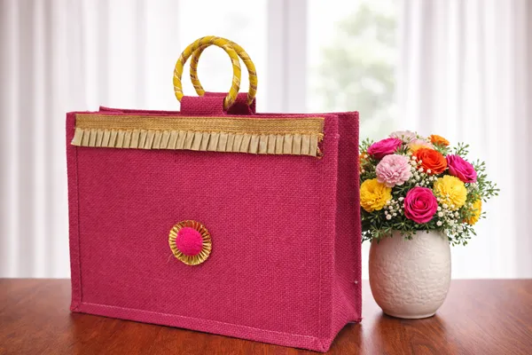 Festive_Jute_Gift_Bag_–_Pink_with_Gold_Detailing_(Pack_of_2)