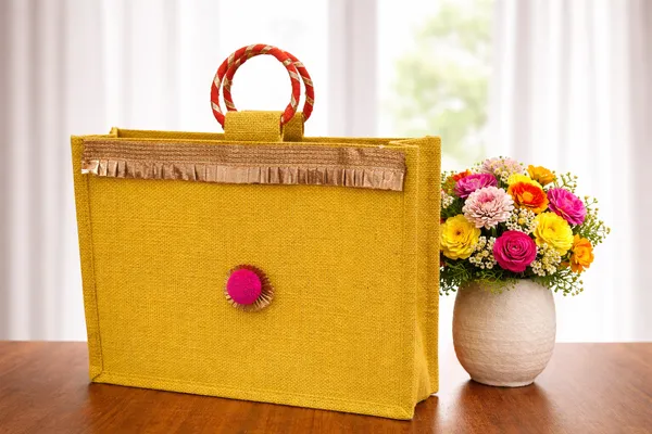 Festive_Jute_Gift_Bag_–_Yellow_with_Gold_Detailing_(Pack_of_2)