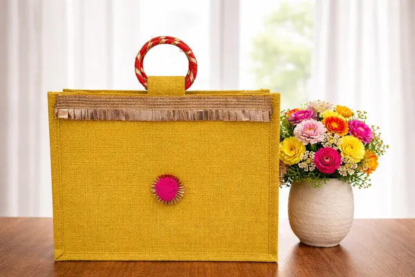 Festive_Jute_Gift_Bag_–_Yellow_with_Gold_Detailing_(Pack_of_2)