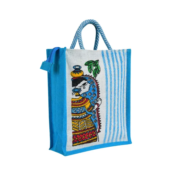Pack_Of_2_Green_And_Blue_Stripe_Durga_Jute_Bag