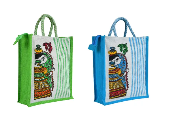 Pack_Of_2_Green_And_Blue_Stripe_Durga_Jute_Bag