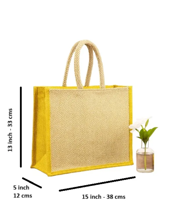 Jute_Tote_Bag_with_Yellow_Trim,_Herringbone_Pattern,_38_x_33_x_12_cm,_Rope_Handles