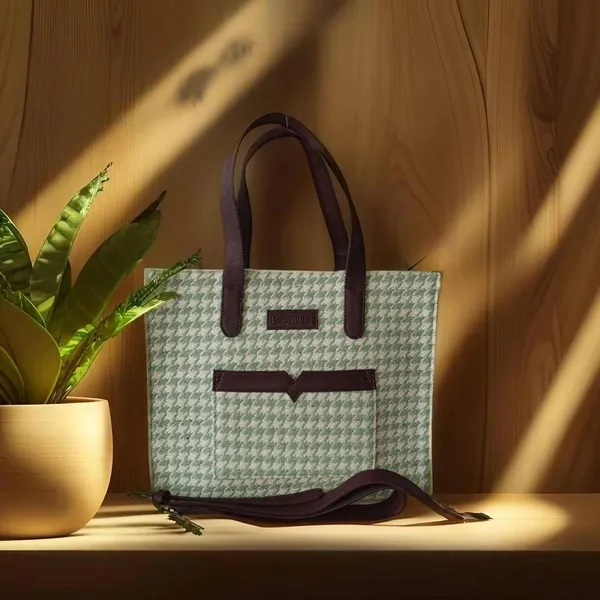 Green_Premium_Checks_Patterned_Hand_Bag_For_Women