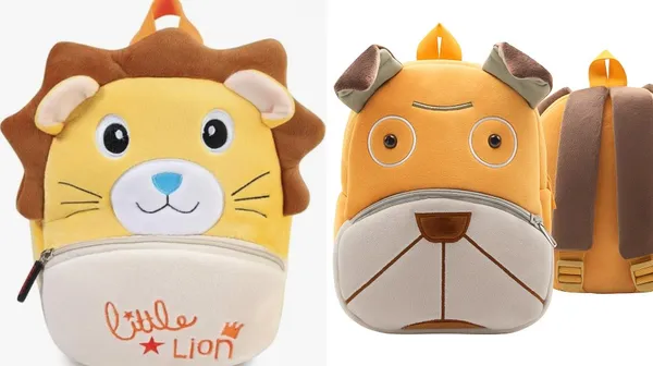 Pack_Of_2_Woofy_Dog_Face_Kids_Backpack_&_Cute_Lion_Face_Kids_Bag