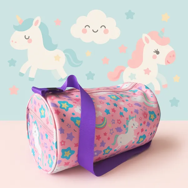 Kids_Duffle_Bag_with_Unicorn_Pattern,_Pink_Bag_with_Stars_Rainbow_and_Unicorn,_Purple_Adjustable_Strap