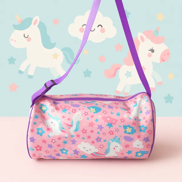 Kids_Duffle_Bag_with_Unicorn_Pattern,_Pink_Bag_with_Stars_Rainbow_and_Unicorn,_Purple_Adjustable_Strap