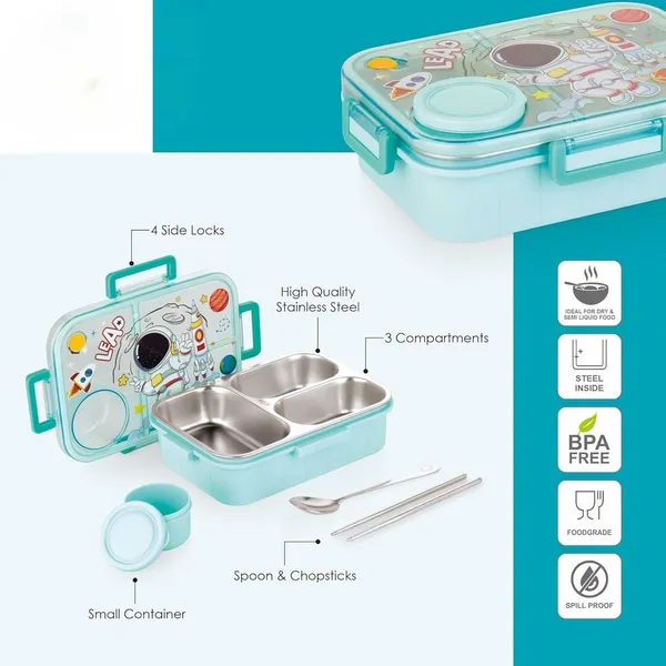 Kids_Lunch_Box_Astronaut_Printed_with_Inner_Stainless_Steel_3_Compartment_1_Small_Container_Air-Tight_Leakproof_BPA_Free_750ml+80ml-_Blue