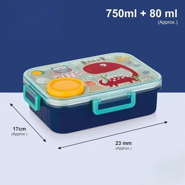 Kids_Lunch_Box_Dino_Printed_With_Inner_Stainless_Steel_3_Compartment_1_Small_Container_Air_Tight_Leak_Proof_BPA_Free_750ml+80ml-_Blue