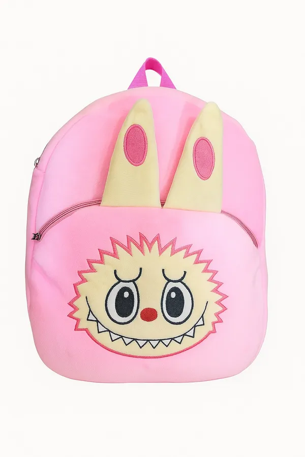 Labubu_Pink__Kids_Velvet_School_Bag_Plush_Backpack_For_Baby_Girls_And_Boys_Ideal_For_Preschool_And_Picnic_Use_Ages_2_To_5_Years