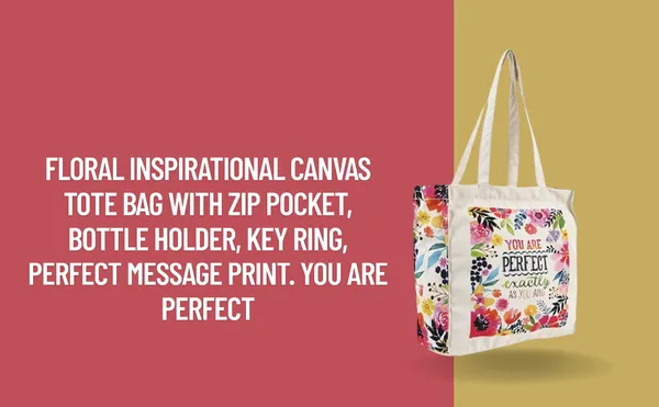 Multi_Compartment_Tote_Bag_With_Floral_Design,_Zippered_Pocket,_Bottle_Holder_And_Key_Ring
