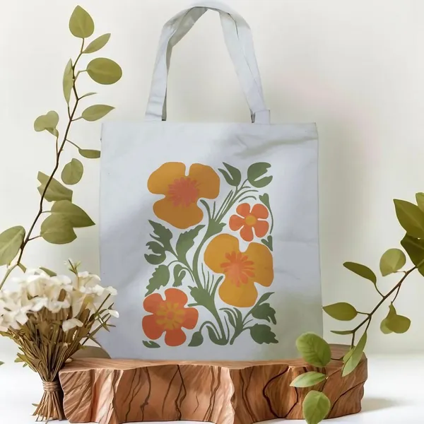 Orange_Premium_Flower_Art_Tote_Bag
