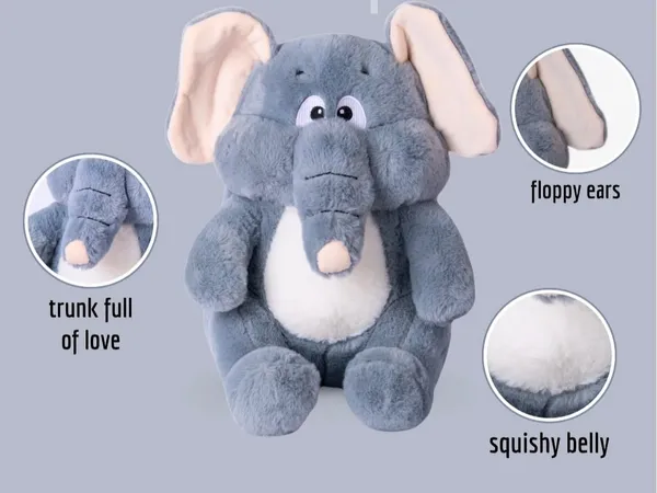 Plush_Elephant_Stuffed_Animal,_Grey_And_White,_Soft_Cuddly_Toy_[Ideal_For_Birthdays_&_Special_Occasions_Girls/Boys,_Baby_Kids_-(Grey,_35Cm)_Soft_Fabric_]