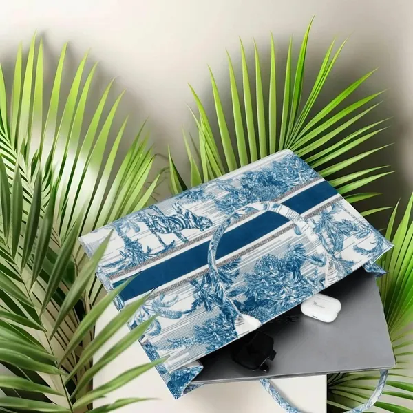Waterproof__White_And_Blue_Forest_Print_Customize_Hand_Bag_For_Women