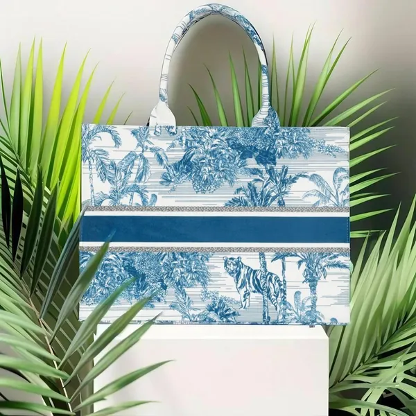 Waterproof__White_And_Blue_Forest_Print_Customize_Hand_Bag_For_Women