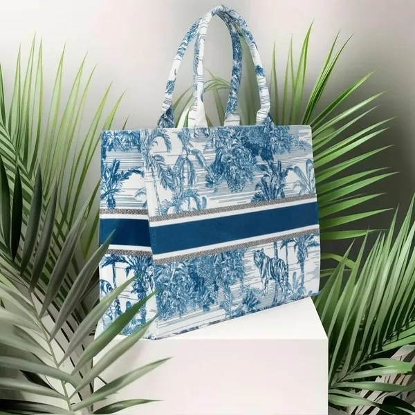 Waterproof__White_And_Blue_Forest_Print_Customize_Hand_Bag_For_Women