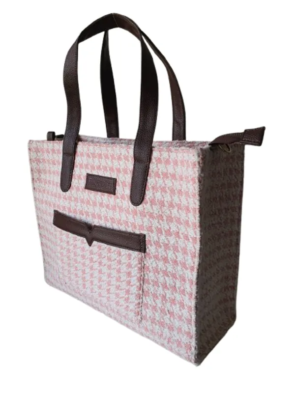 Pink_Premium_Checks_Patterned_Hand_Bag_For_Women
